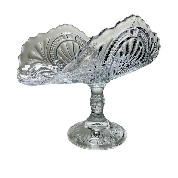 1906 Bryce Higbee Anona Vintage Teardrops Clear EAPG Pressed Glass Banana Boat - Picture 6 of 10